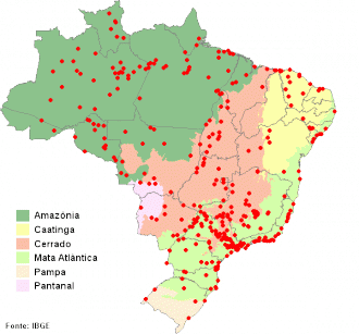 Mapa-Águia pescadora